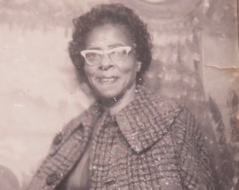Quaint 1950's African American Black Woman Wearing Cats Eyeglasses Studio Photo/Photograph