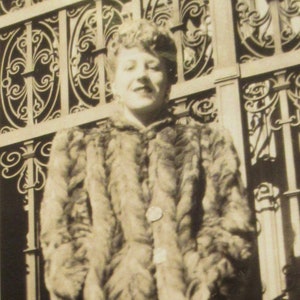 She Had Wealth & Riches - Young Pretty Woman Modeling Her New Fur Coat Snapshot Photo