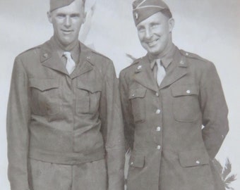 Handsome 1940's World War II Era U.S. Army Soldiers Studio Photo/Photograph