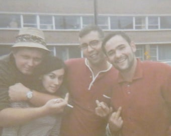 Flippin' The Bird - 1960's Coeds Raise The Middle Finger Snapshot Photo/Photograph