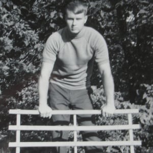 Strong 1969 Young Man Strikes A Pose Snapshot Photo