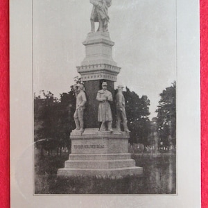 Scarce 1900&#39;s Aluminum Postcard - Civil War Soldiers Monument Beloit Wisconsin
