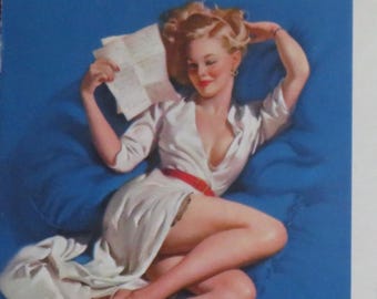 Vintage 1948 Waldman & Company Pin Up Girl Advertising Ink Blotter - Brown and Bigelow