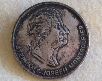 Original TWA Milestones In Manned Flight Stephan & Joseph Montgolfier First Ascent Of Man Token Coin