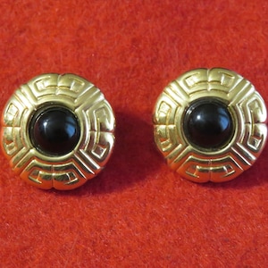 Vintage 1980&#39;s Givenchy Clip On Gold Tone Earring Set