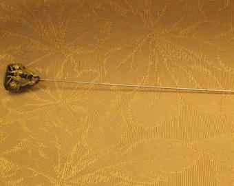 Antique Victorian 19th Century Floral Hat Pin - Extra Long