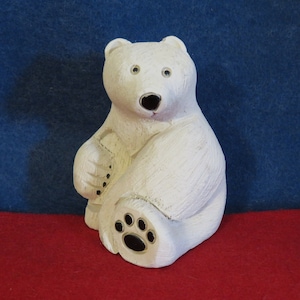 Artesania Riconada Clay Polar Bear Made In Uraguay
