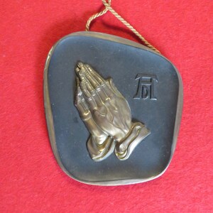 Vintage Albrecht Durer Bronze Praying Hands Wall Plaque Hanger