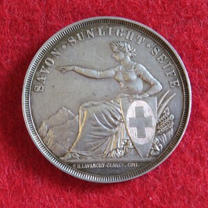 1898 Helvetia Seifenfabrik - Savonnerie Olten Sterling Silver Commemorative Souvenir Token