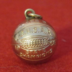 1958 NDHSAA Basketball Pendant: North Dakota State Champions Gold Filled Charm