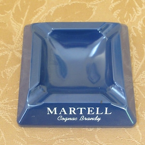 Vintage 1950&#39;s Martell Cognac Brandy Advertising Ashtray - Bar Mancave Decor