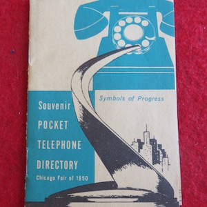 Vintage 1950 Chicago Fair Souvenir Pocket Telephone Directory - Illinois Bell