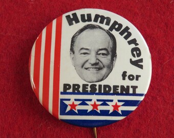 H Humphrey & E Muskie Presidential Campaign Flag Pin Button New NOS 1968 H Humphrey & E Muskie Presidential Campaign Flag Pin Button New NOS 1968