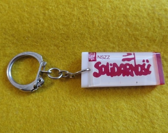 Original 1980's Solidarnosc Polish Solidarity Political Movement Souvenir Key Chain