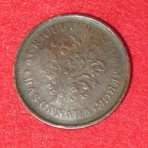 1837 Montreal Canada Un Sou Boquet Token