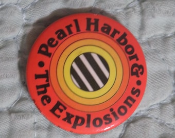 Original 1980's Pearl Harbor & The Explosions Punk Rock and Roll Pin Back Button