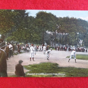 Original 1909 Chicago Lincoln Park Baseball Field Picture Postcard - Trolley Street Car RPO Cancel