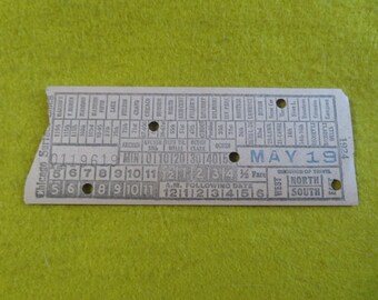 May 1924 Chicago Surface Lines Trolley Car Transfer Ticket