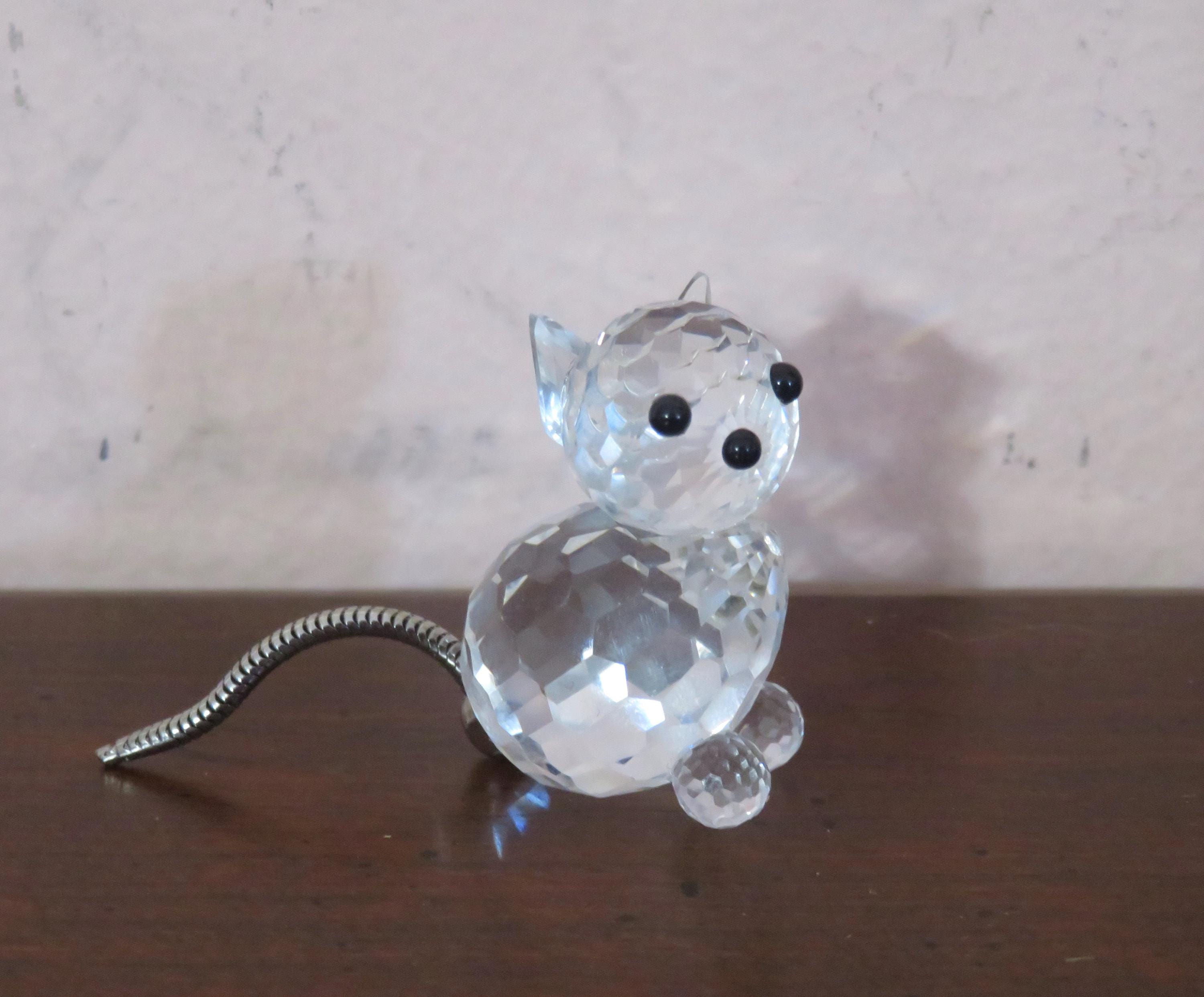 Swarovski Crystal Figurines Cat - Etsy