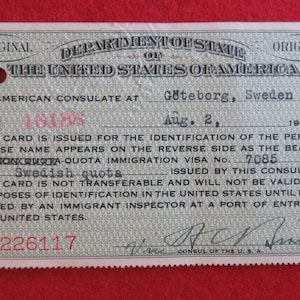 Obsolete 1920's US Immigrant Department Of Labor ID Identification Card With Photo image 7