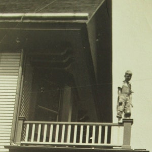 Who&#39;s Watching The Baby - 1920&#39;s Daredevil Little Boy Snapshot Photo