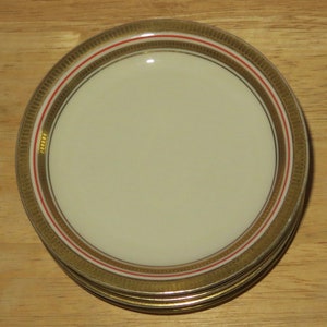 Vintage Hutschenreuther Selb Bavaria LHS Set of 6 Butter Plates - Gold Gilt Design