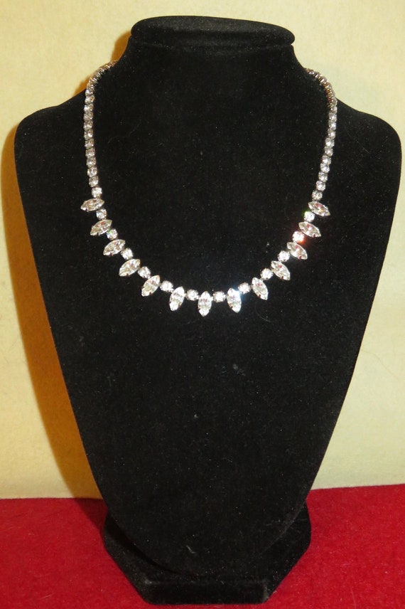Vintage 1950's Weiss Rhinestone Necklace - Glitz a