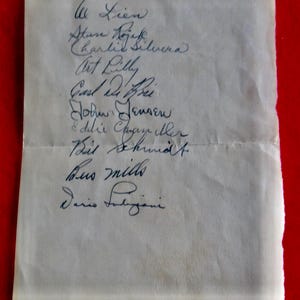 Mid 1940's Major League Baseball Players Signed Page - Dario Lodigiani, Stan Rojek & More image 1