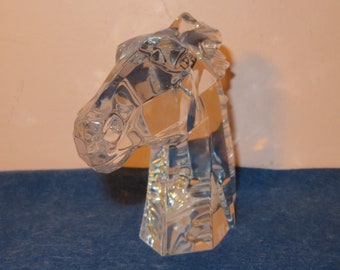 Exquisite 1980's Daum France Crystal Clear Horse Stallion Head