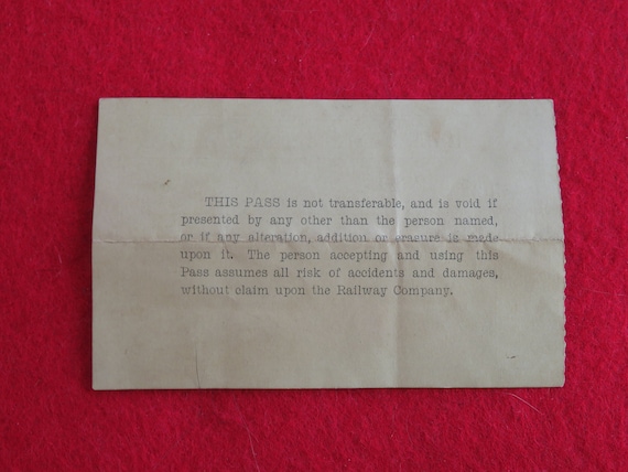 1898 Maine Central Railroad pass 1898 Maine Central Railroad pass