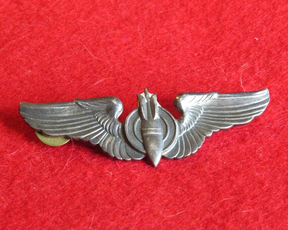 US Army Air Corps Prop and Wings 紋章 ヴィンテ WWII U.S. ARMY AIR CORPS PILOT WINGS BADGE STERLING SILVER
