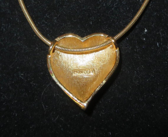 Vintage Monet Enameled Heart Necklace - image 10