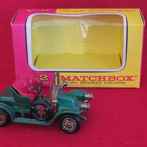 Vintage 1960s Lesney Matchbox 1911 Renault Y-2 Car - In Original Box