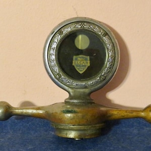 Original 1920&#39;s Elcar Motometer Radiator Cap Temp Gauge Hood Ornament Emblem - A Well Built Car