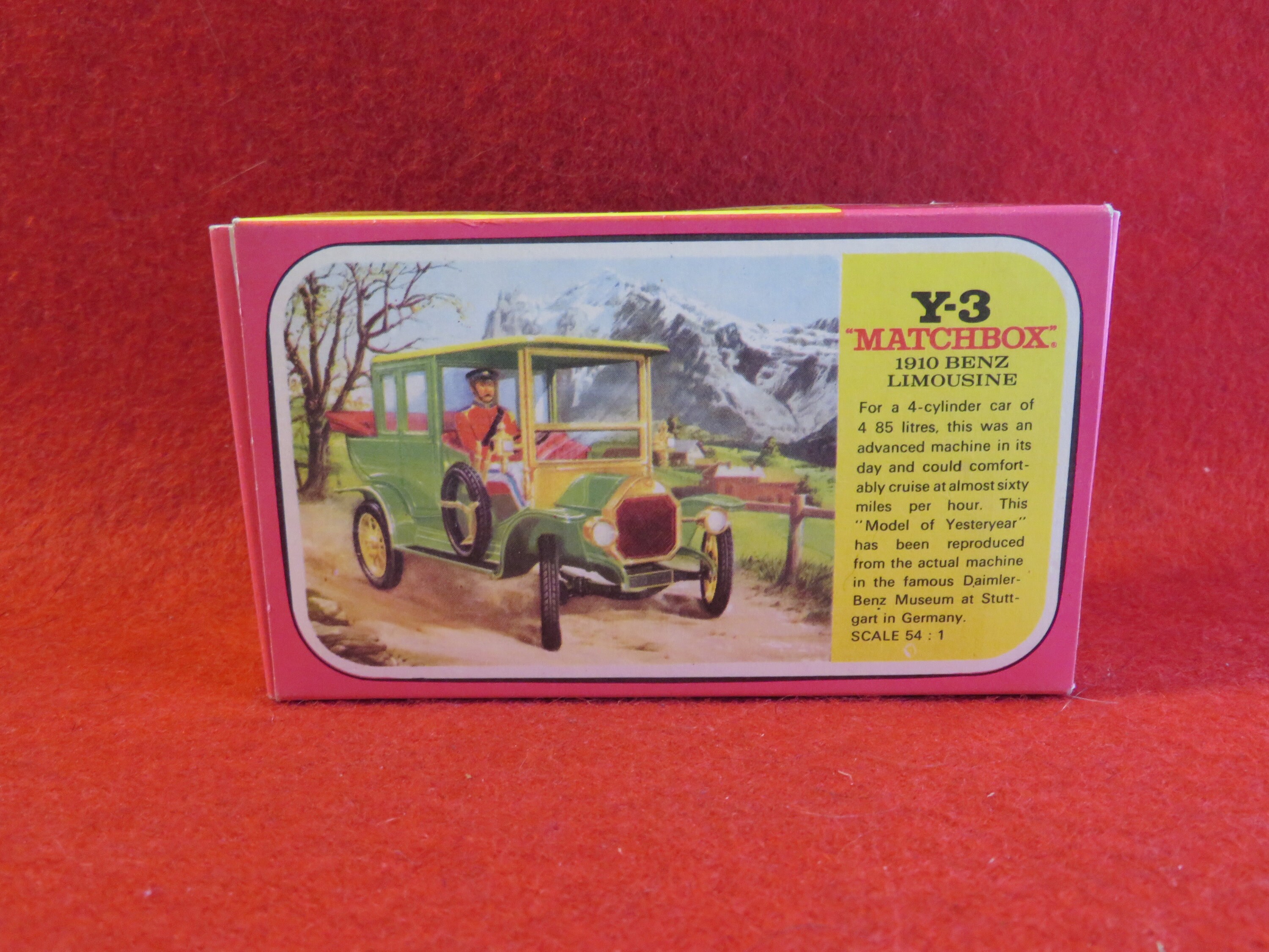 Vintage 1960s Lesney Matchbox 1910 Benz Limousine Y-3 Car in