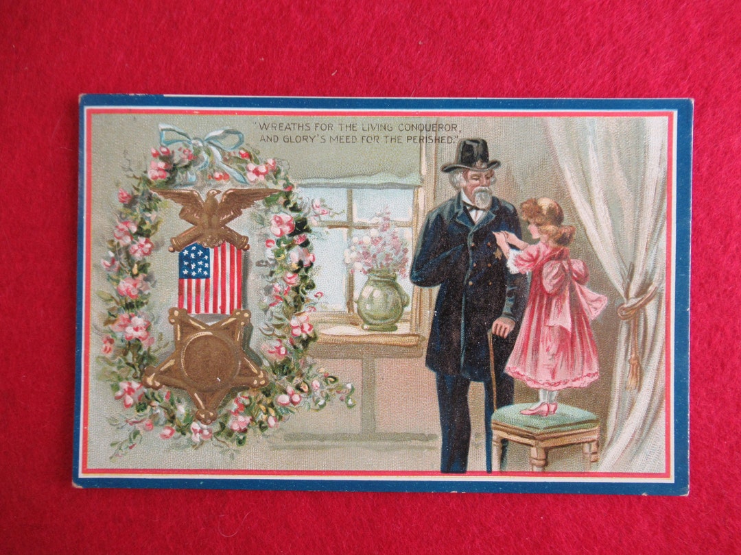 Patriotic 1909 Memorial Day Civil War Soldier Remembrance Etsy