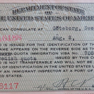 Obsolete 1920's US Immigrant Department Of Labor ID Identification Card With Photo image 5