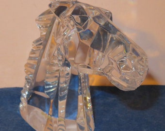 Exquisite 1980's Daum France Crystal Clear Horse Stallion Head
