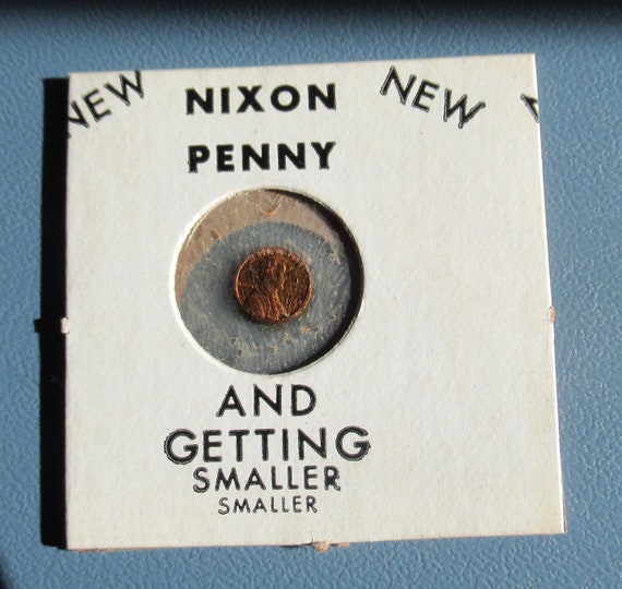 Vintage 1970's President Nixon Penny Novelty Item - Small and