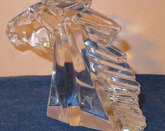 Exquisite 1980's Daum France Crystal Clear Horse Stallion Head