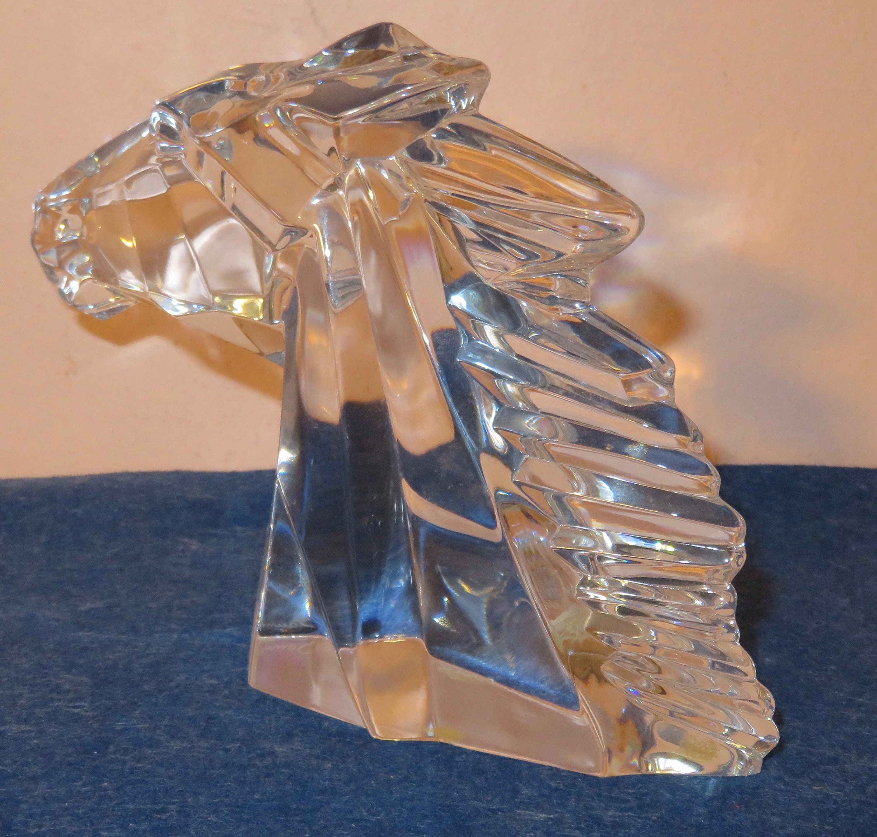 Exquisite 1980's Daum France Crystal Clear Horse Stallion Head