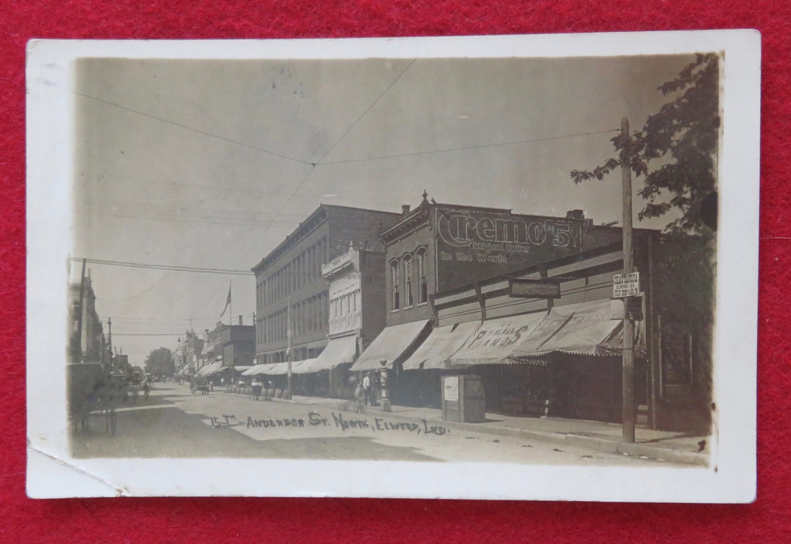 Original 1910's Elwood Indiana Anderson Street Looking Etsy