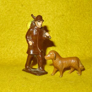 Vintage 1950&#39;s Hobo Bum & His Puppy Dog Lead Figure Play Set