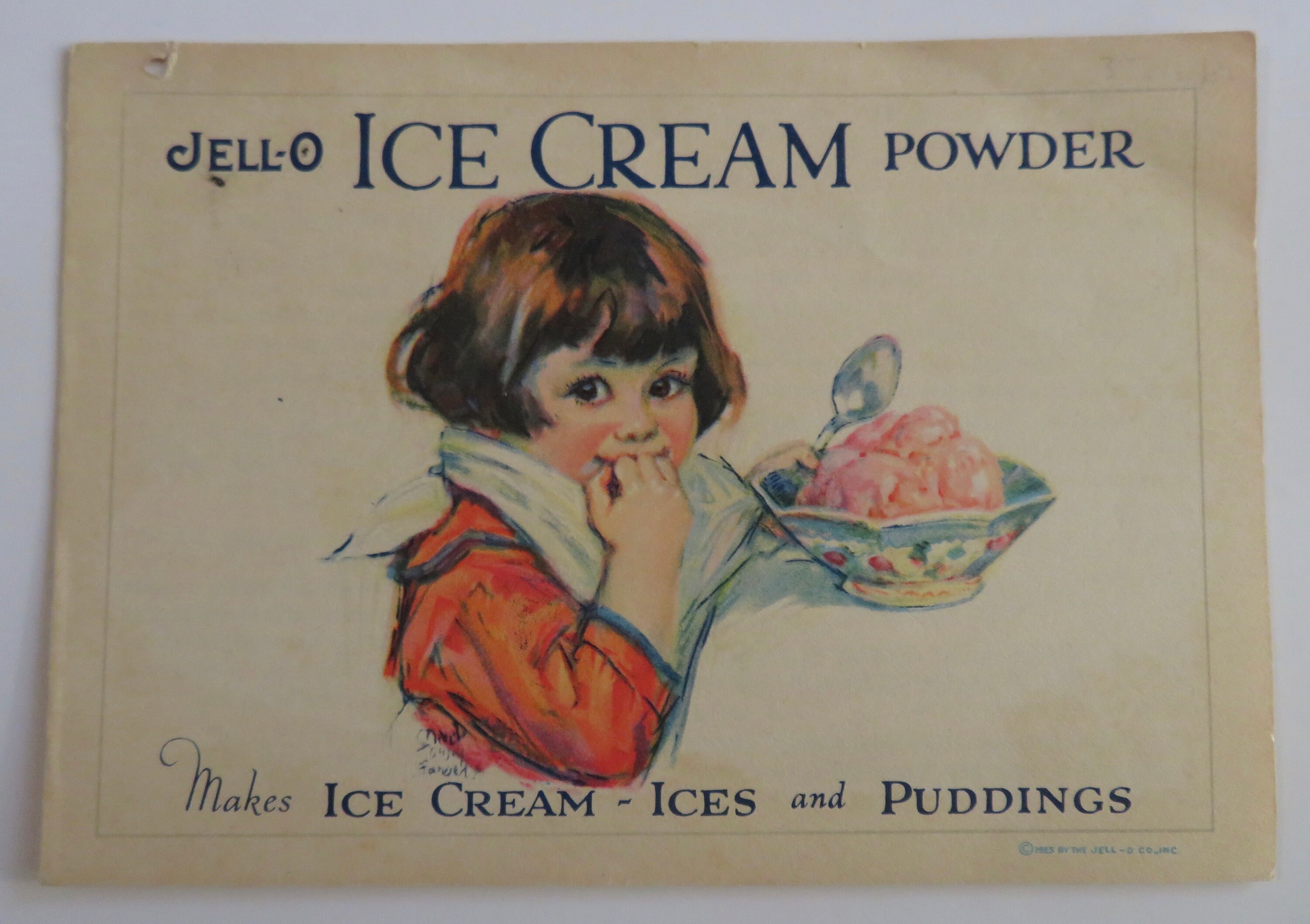 Original 1925 Jell-o Ice Cream Powder Advertising Promotional Recipe ...