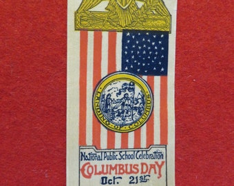 Scarce 1892 Columbian Exposition Chicago World's Fair Columbian Day Ribbon