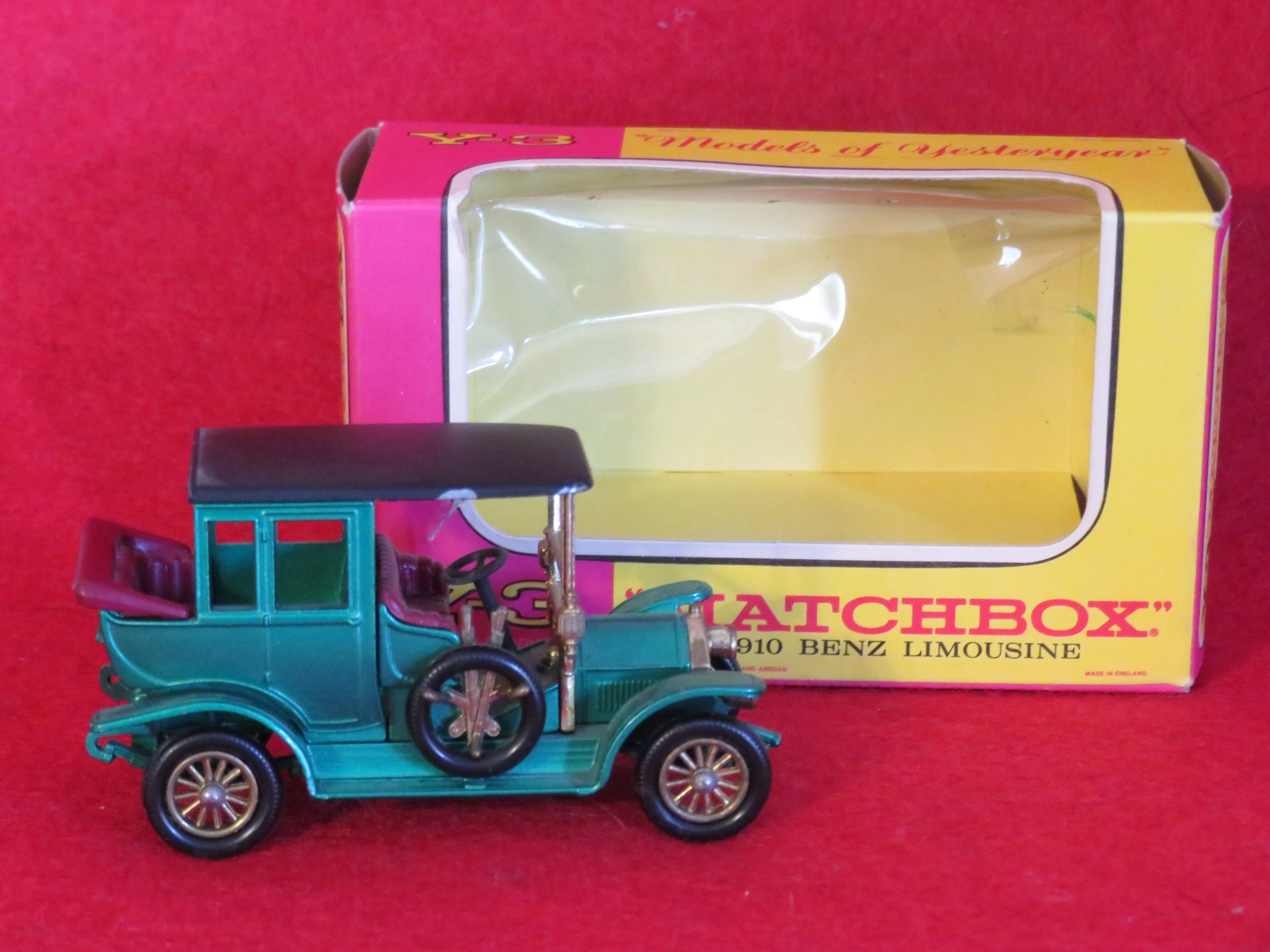 Vintage 1960s Lesney Matchbox 1910 Benz Limousine Y-3 Car in