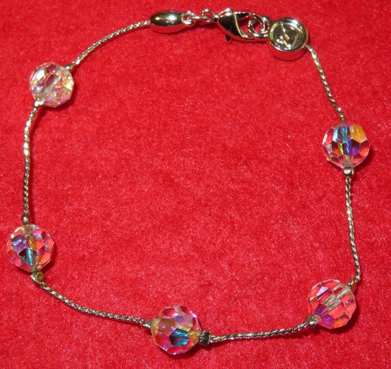 Vintage 1980's Swarovski Crystal Silver Tone Auro… - image 3