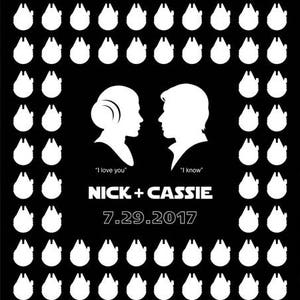 Star Wars Wedding Guest Print with Millennium Falcons - Wedding Guest Book Alternative, Wedding Guest Book Ideas, Wedding Guestbook