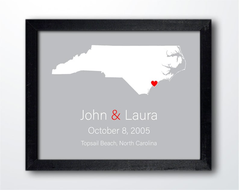 Personalized North Carolina Map: Custom North Carolina | Etsy