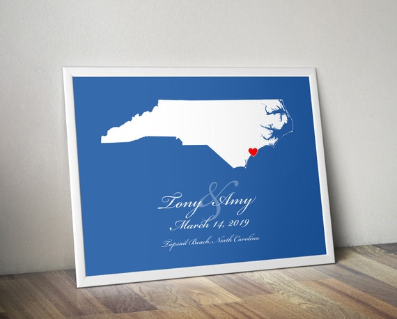 Personalized North Carolina Map: Custom North Carolina | Etsy